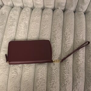 Elegant Burgundy Wristlet Wallet